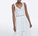 The Kooples - Vestido Largo De Encaje Blanco Sin Mangas - Mujer