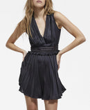 Vestido skater plisado sin mangas - Mujer
