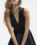 Vestido skater plisado sin mangas - Mujer