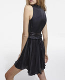 Vestido skater plisado sin mangas - Mujer