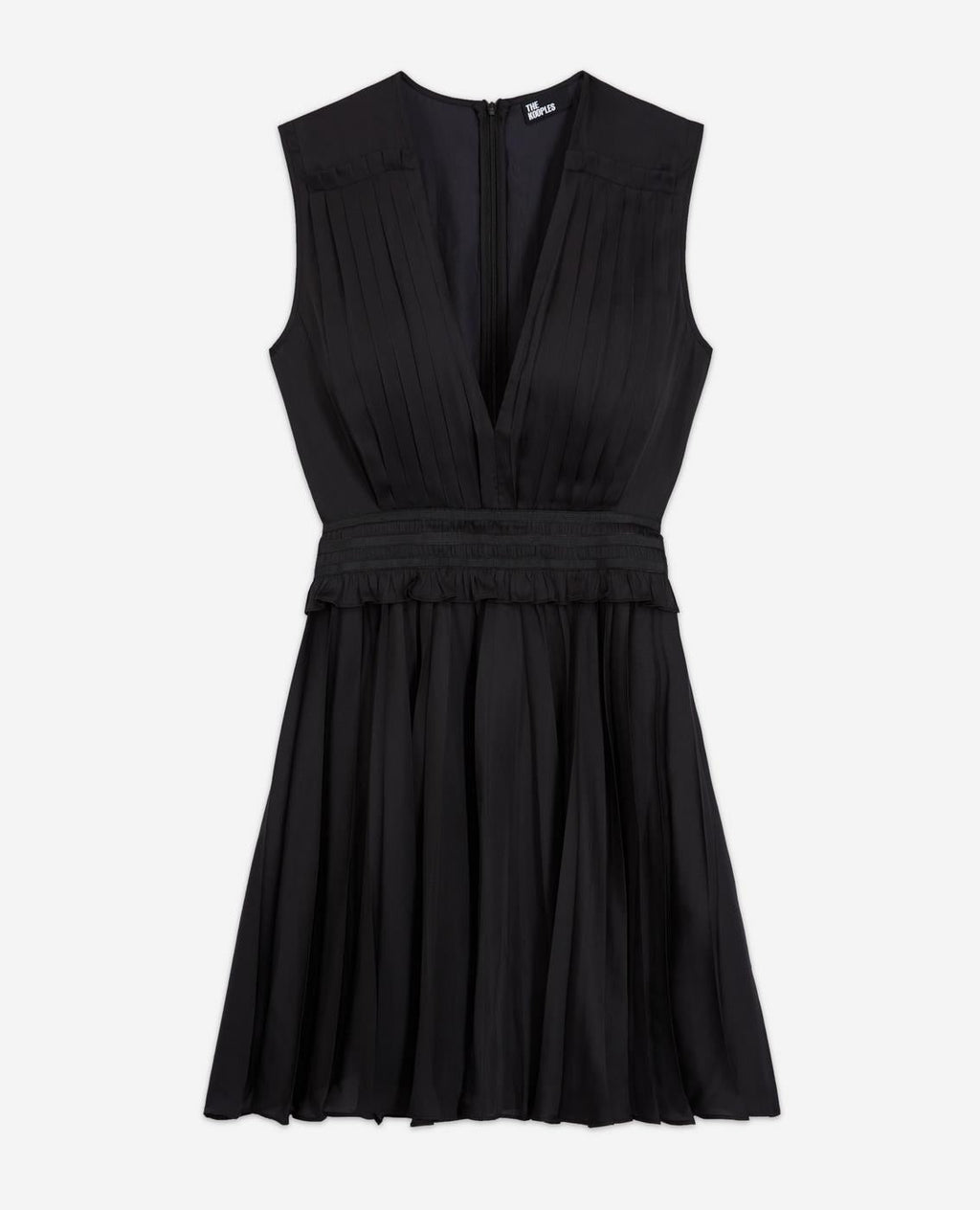 Vestido skater plisado sin mangas - Mujer