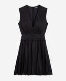 Vestido skater plisado sin mangas - Mujer