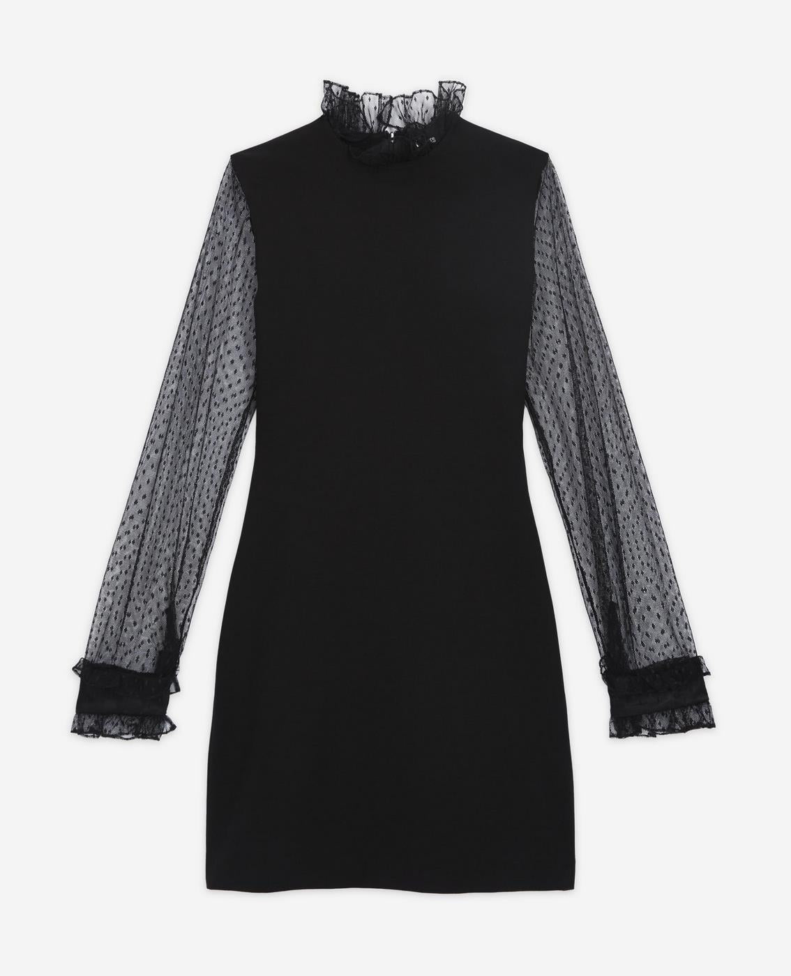 Short Dress with Collar Detail - Women