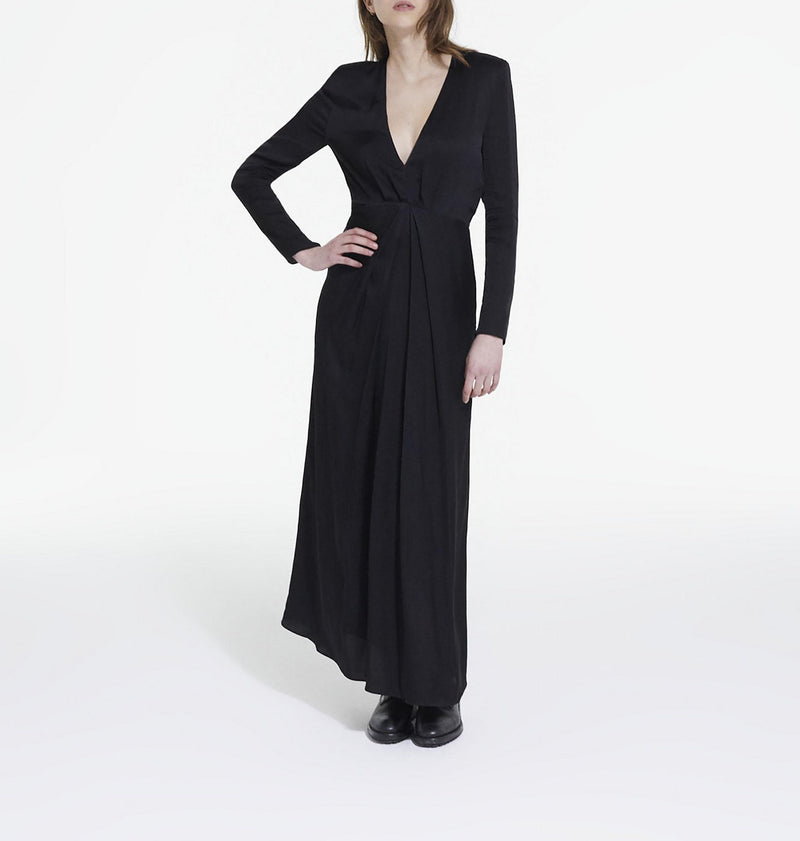Vestido largo - Negro - Mujer