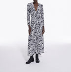 The Kooples - Vestido largo de seda - Negro - Mujer