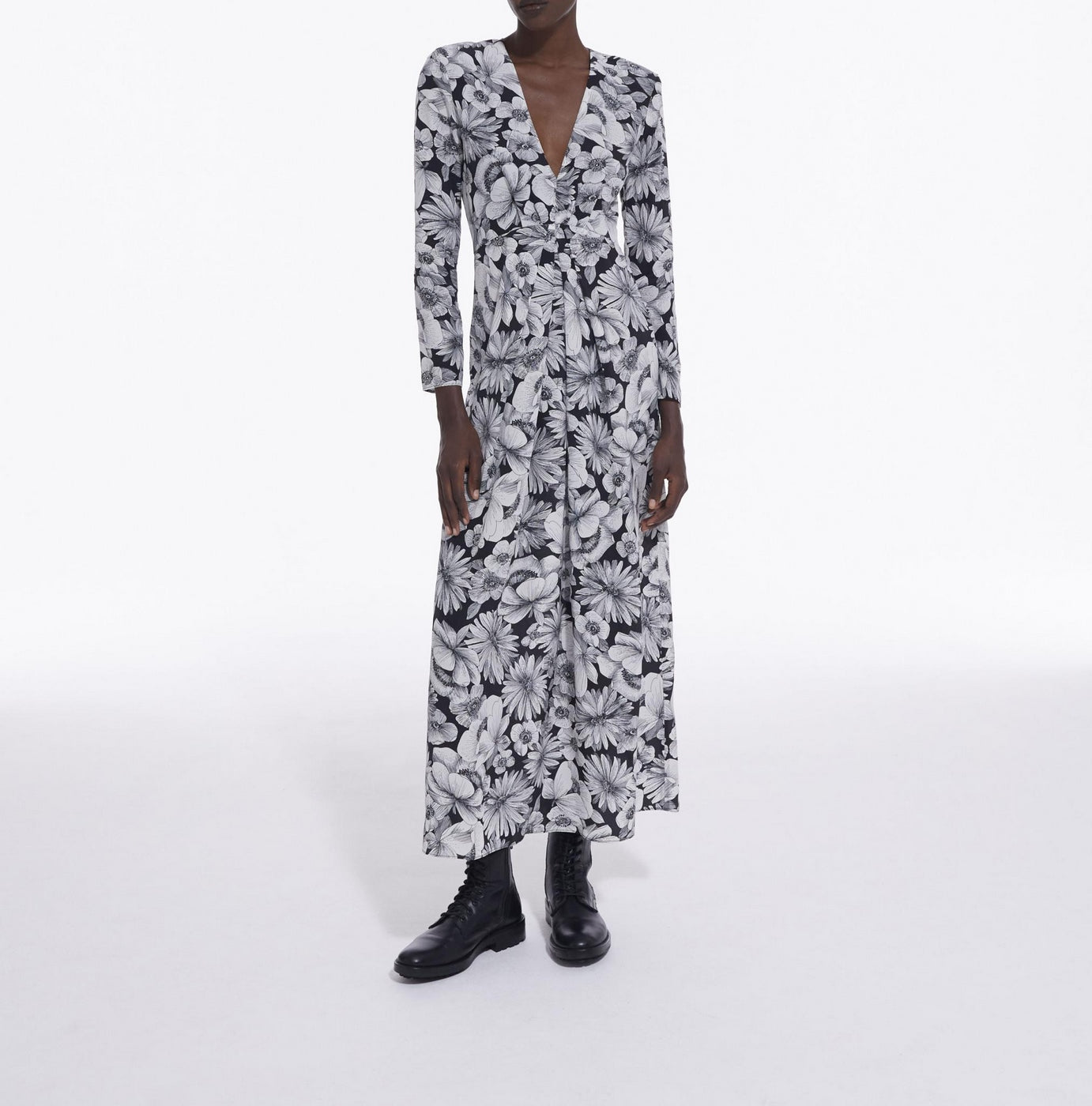 The Kooples - Vestido largo de seda - Negro - Mujer