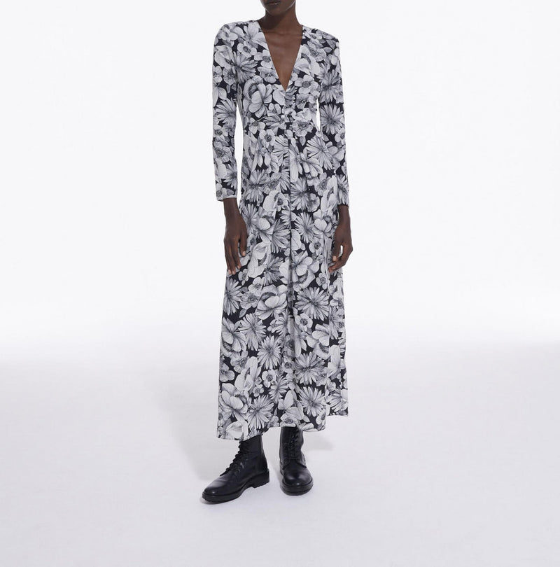 Long Silk Dress - Black - Women
