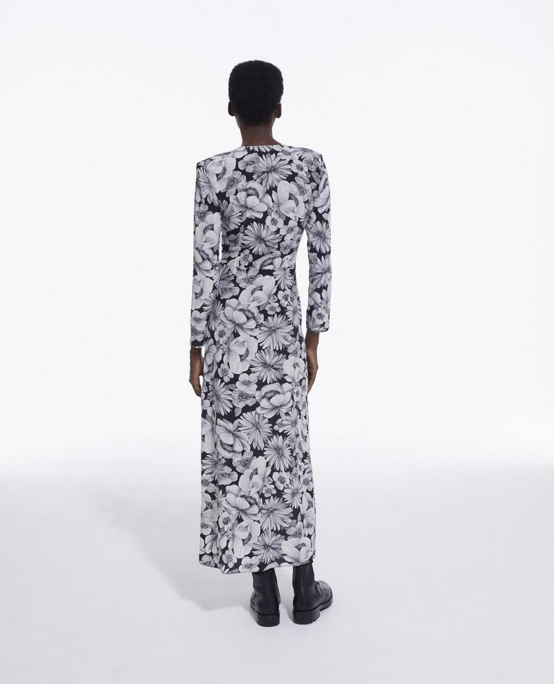 Long Silk Dress - Black - Women