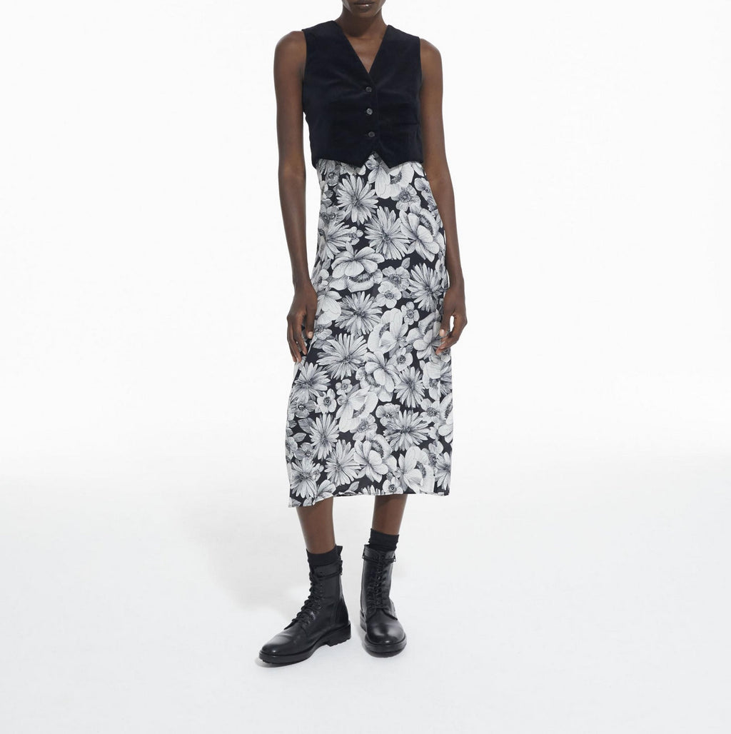 Trompe-L'Œil Silk Dress - Black - Women