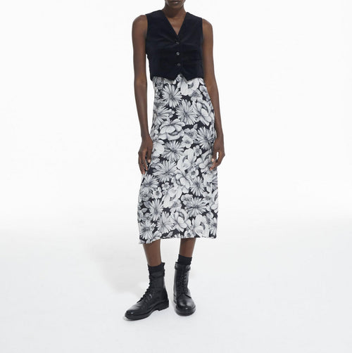 Robe Trompe-L’Œil En Soie - Noir - Femme