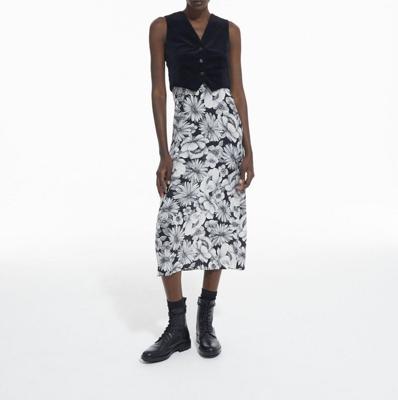 Robe Trompe-L’Œil En Soie - Noir - Femme