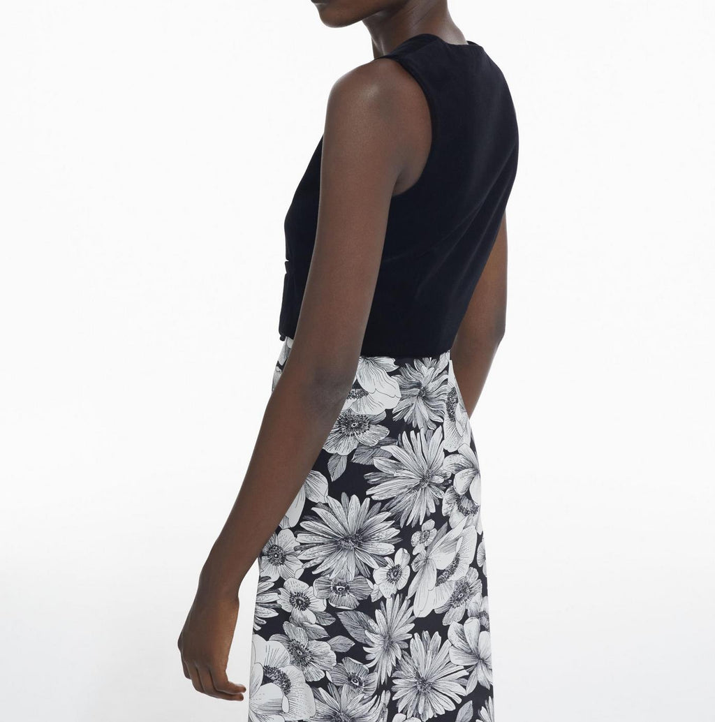 Trompe-L'Œil Silk Dress - Black - Women