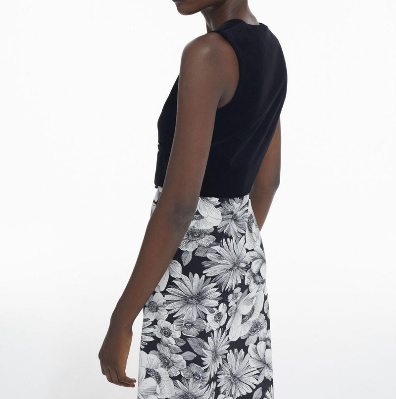 Robe Trompe-L’Œil En Soie - Noir - Femme