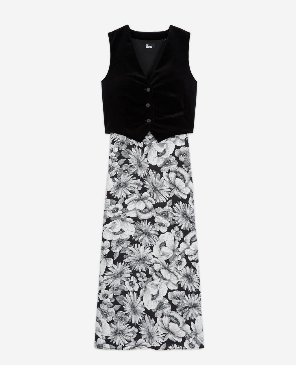 Trompe-L'Œil Silk Dress - Black - Women