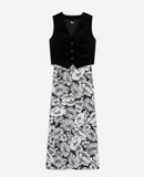 Robe Trompe-L’Œil En Soie - Noir - Femme