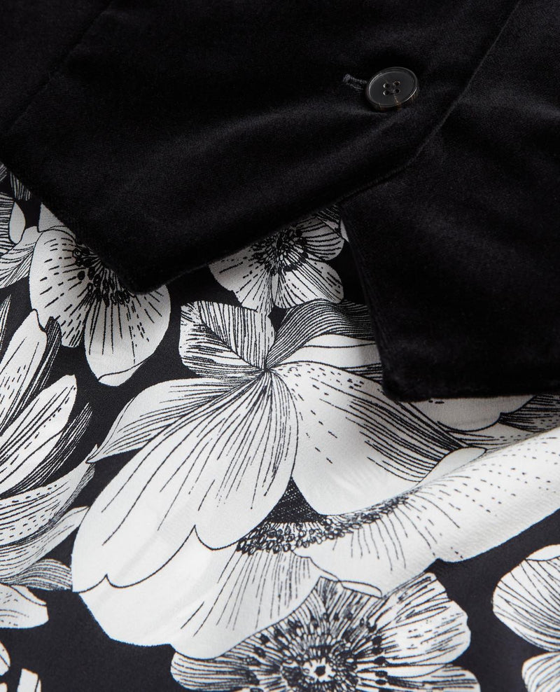 Robe Trompe-L’Œil En Soie - Noir - Femme