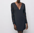 Vestido recto - Azul marino - Mujer