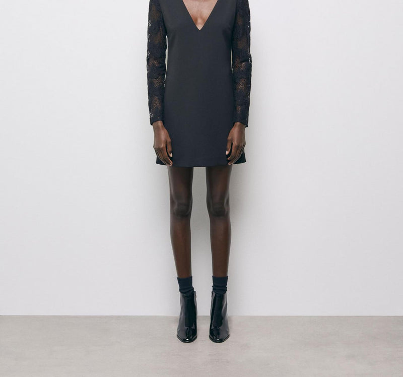 Vestido recto - Azul marino - Mujer