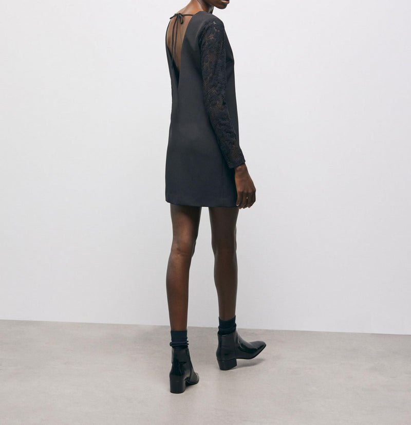 Vestido recto - Azul marino - Mujer