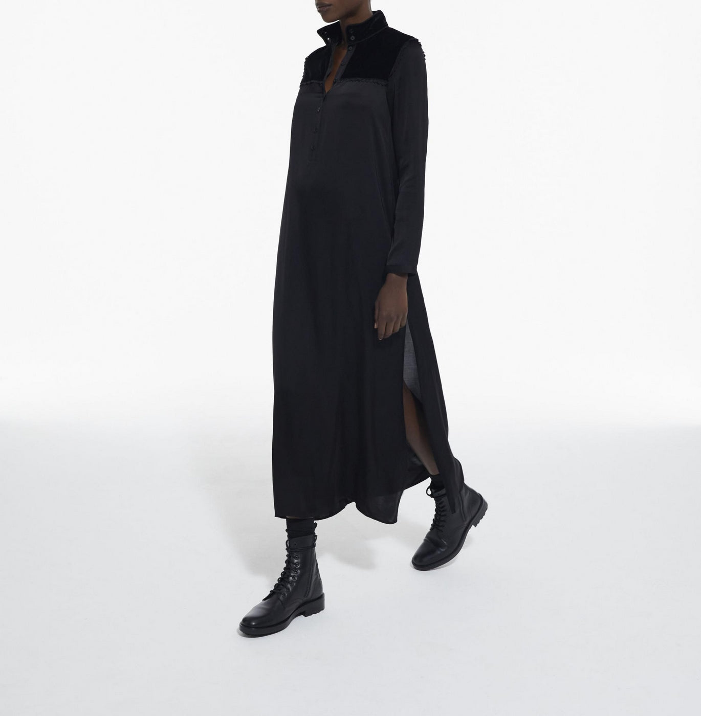 The Kooples - Short Long Sleeve Velvet Dress - Women