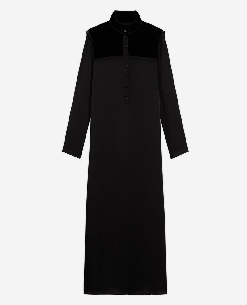 The Kooples - Robe Courte Manches Longues En Velours - Femme