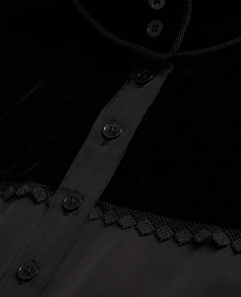 The Kooples - Short Long Sleeve Velvet Dress - Women