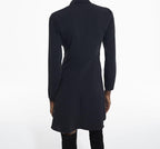 The Kooples - Short Dress with Long Sleeves and Tie Front Closure - Women's