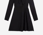The Kooples - Short Dress with Long Sleeves and Tie Front Closure - Women's