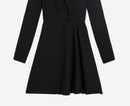 The Kooples - Short Dress with Long Sleeves and Tie Front Closure - Women's