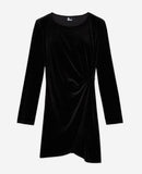 The Kooples - Robe Courte Manches Longues Twist Velours - Femme