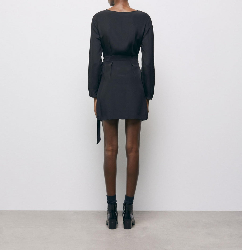 Straight Silk Dress - Black - Women