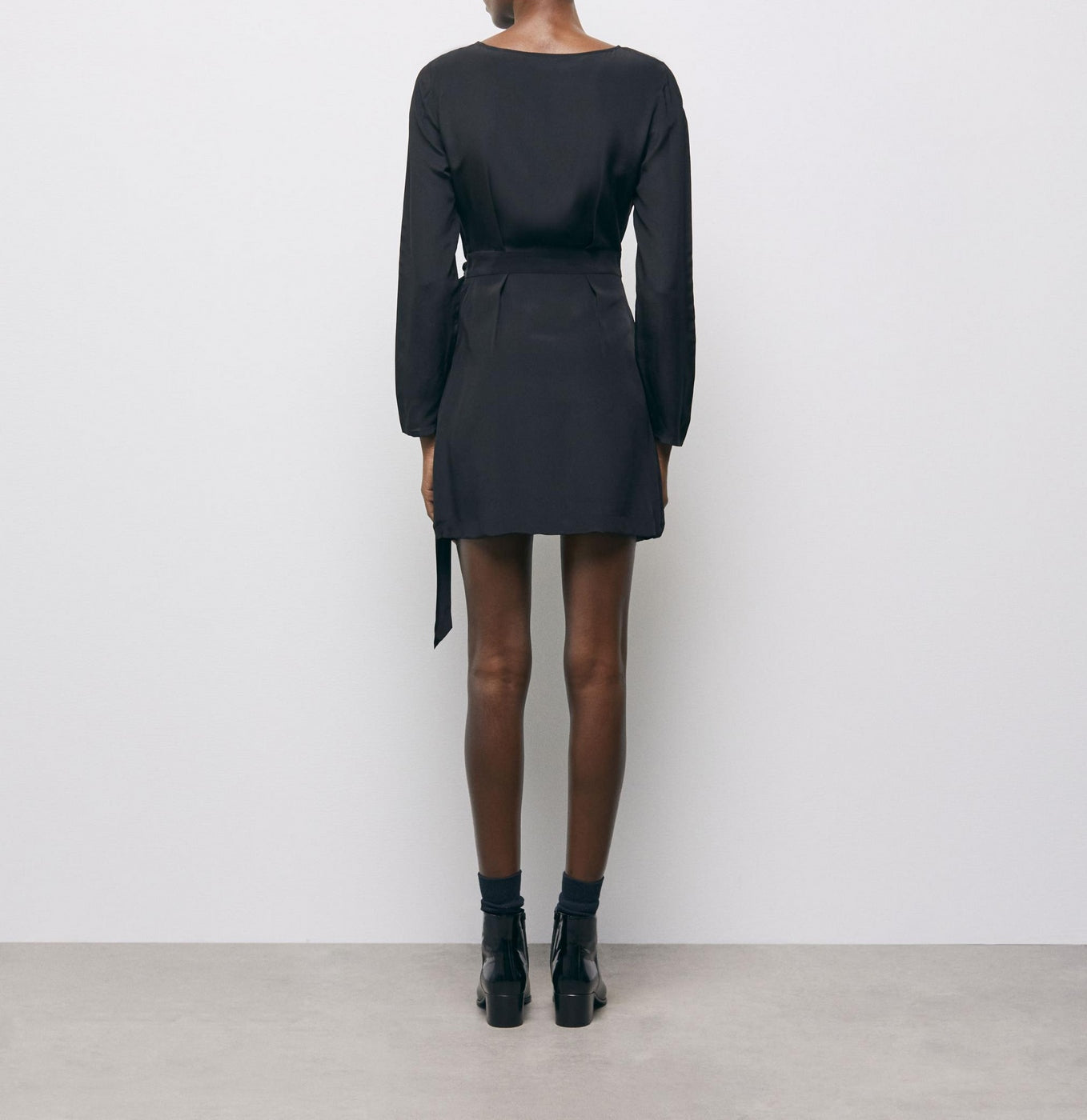 Straight Silk Dress - Black - Women