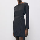Robe Droite En Soie - Noir - Femme
