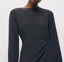 Robe Droite En Soie - Noir - Femme