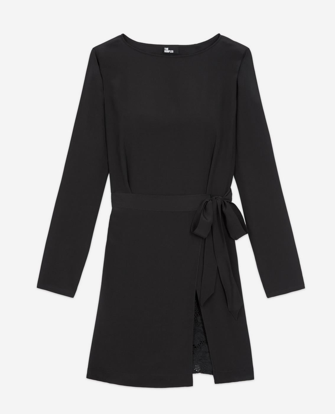 Straight Silk Dress - Black - Women