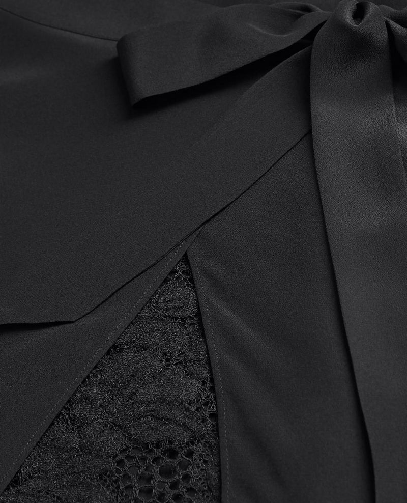 Robe Droite En Soie - Noir - Femme