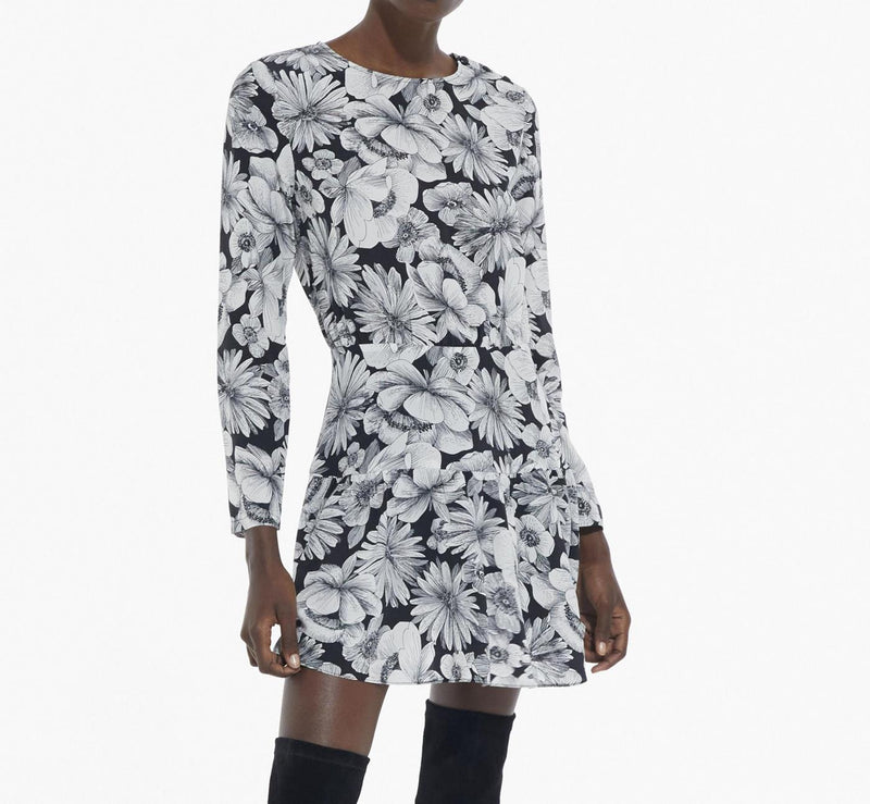 Robe Droite En Soie - Noir - Femme