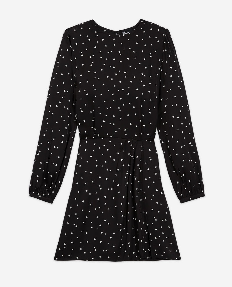 The Kooples - Robe Courte Petits Coeurs Black - Femme