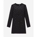 The Kooples - Robe Courte A Manches Longues Ornee De Strass - Femme