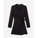 Vestido cruzado - Negro - Mujer