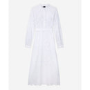 Robe Midi En Broderie Anglaise - Blanc - Femme