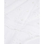 Vestido midi con bordado inglés - Blanco - Mujer
