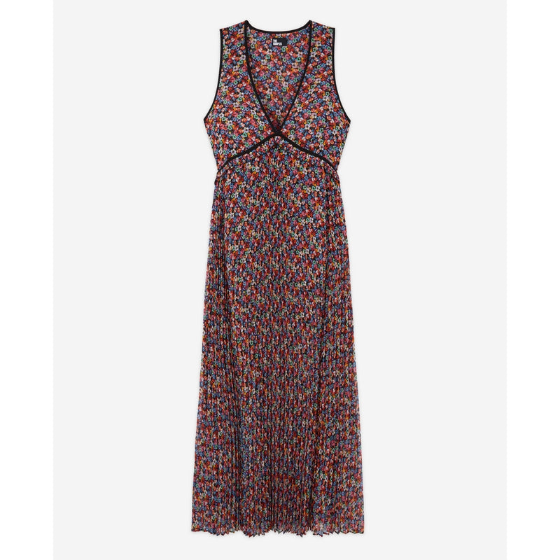 Vestido plisado - Multicolor - Mujer
