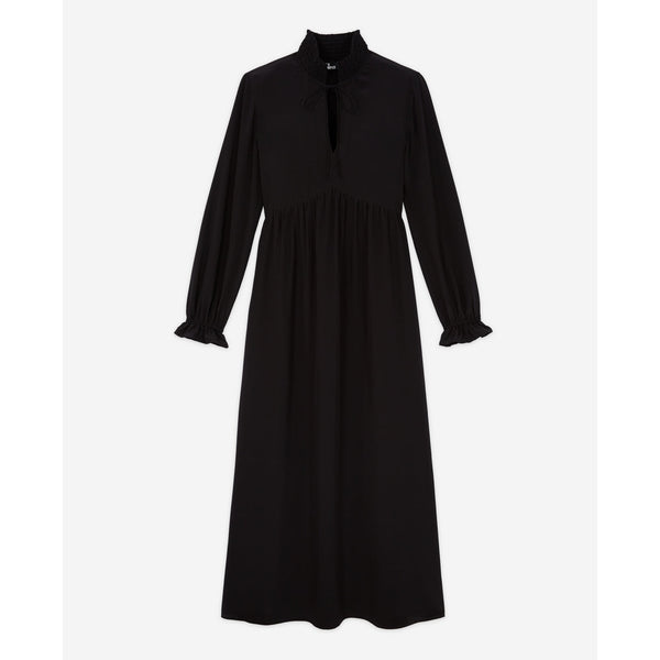 Long Silk Dress - Black - Women