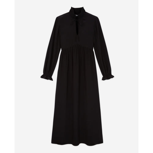 The Kooples - Robe Longue En Soie - Noir - Femme