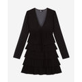 Vestido volantes - Negro - Mujer