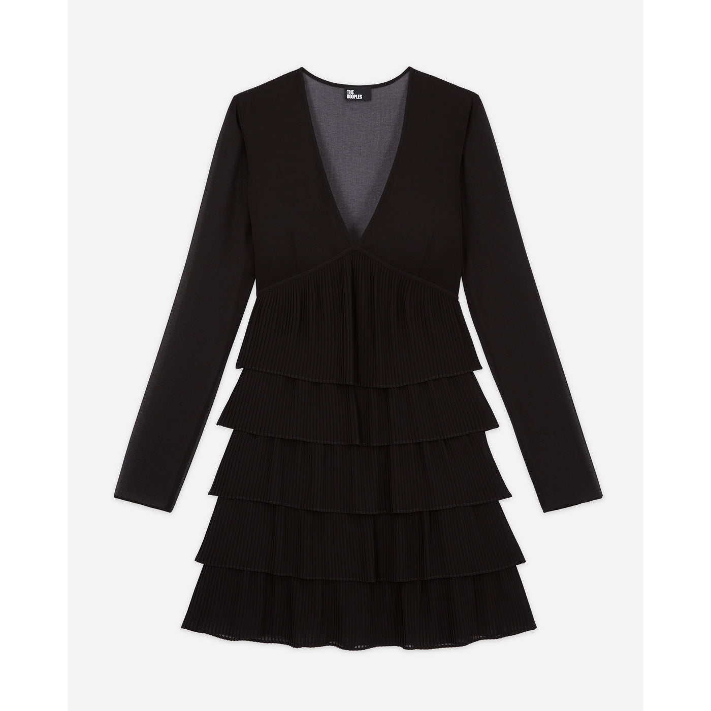Vestido volantes - Negro - Mujer