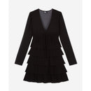 Vestido volantes - Negro - Mujer