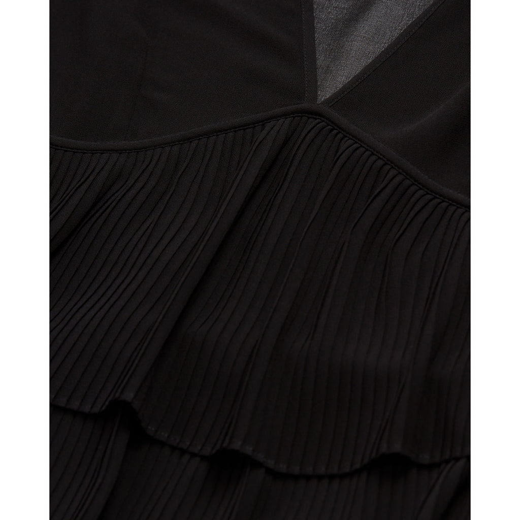 Vestido volantes - Negro - Mujer