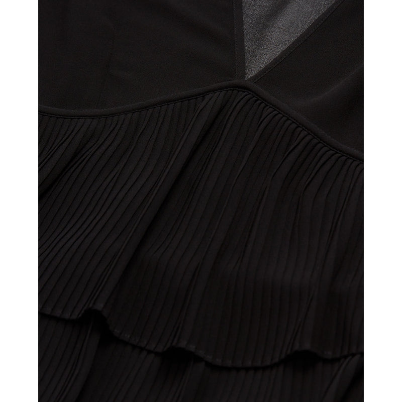 Vestido volantes - Negro - Mujer